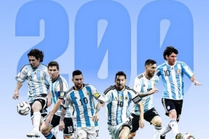 FIFA曬梅西數(shù)據(jù)：國家隊(duì)200場，世界杯27場，賽事并列最佳射手配圖